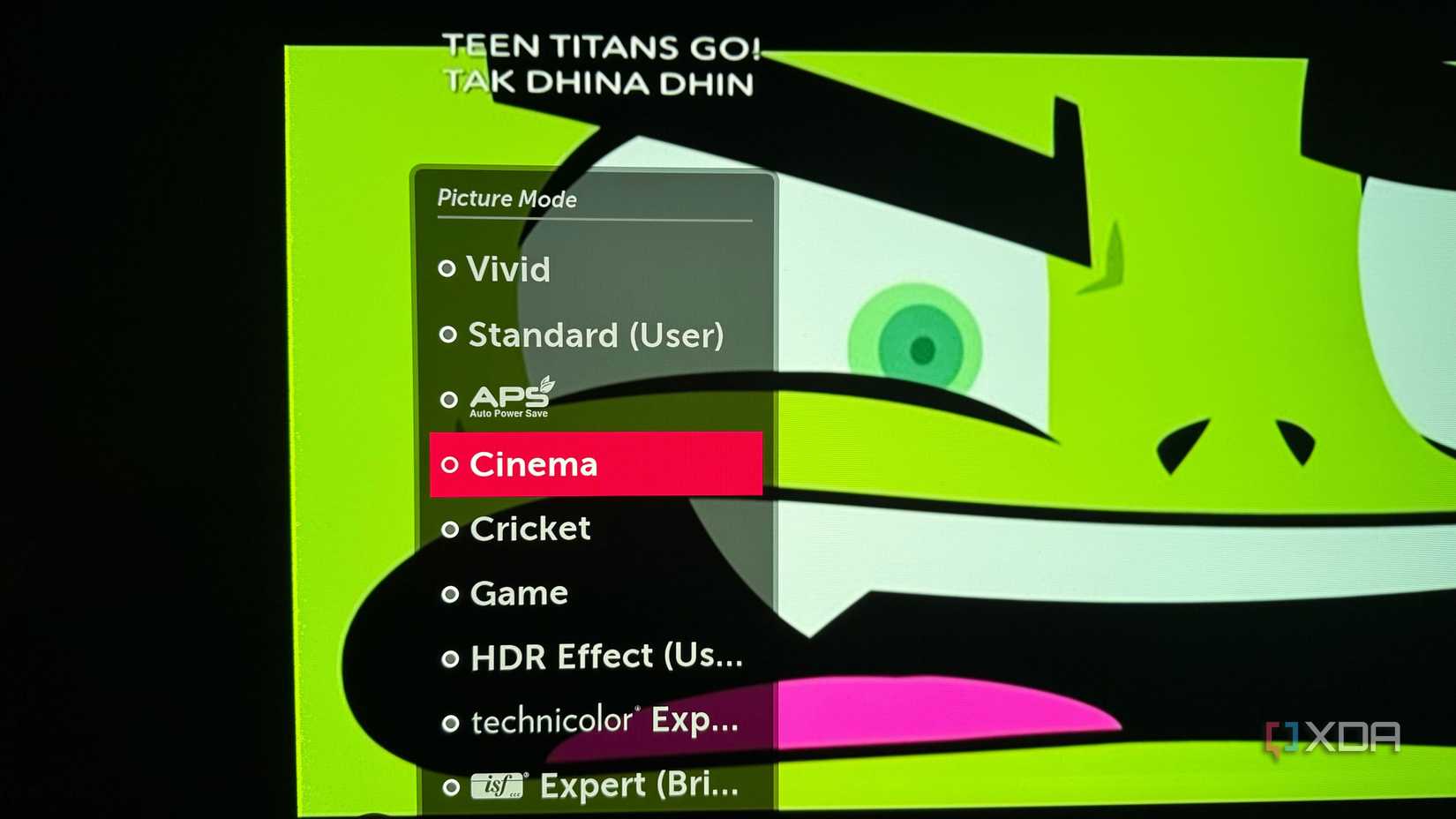 Picture modes on an OLED TV