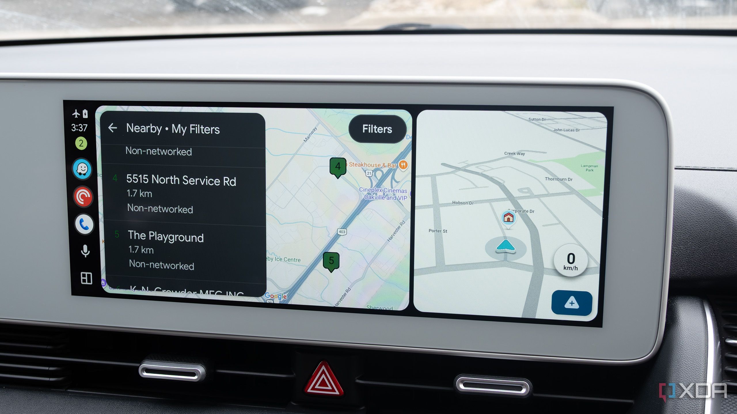 Android Auto with PlugShare on it