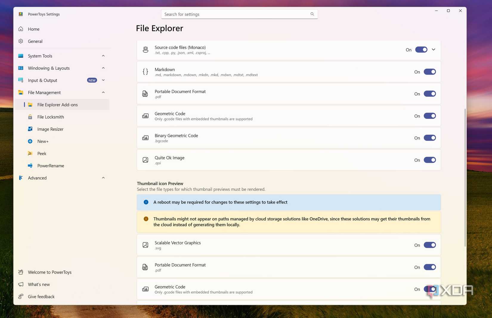 PowerToys File Explorer add-ons