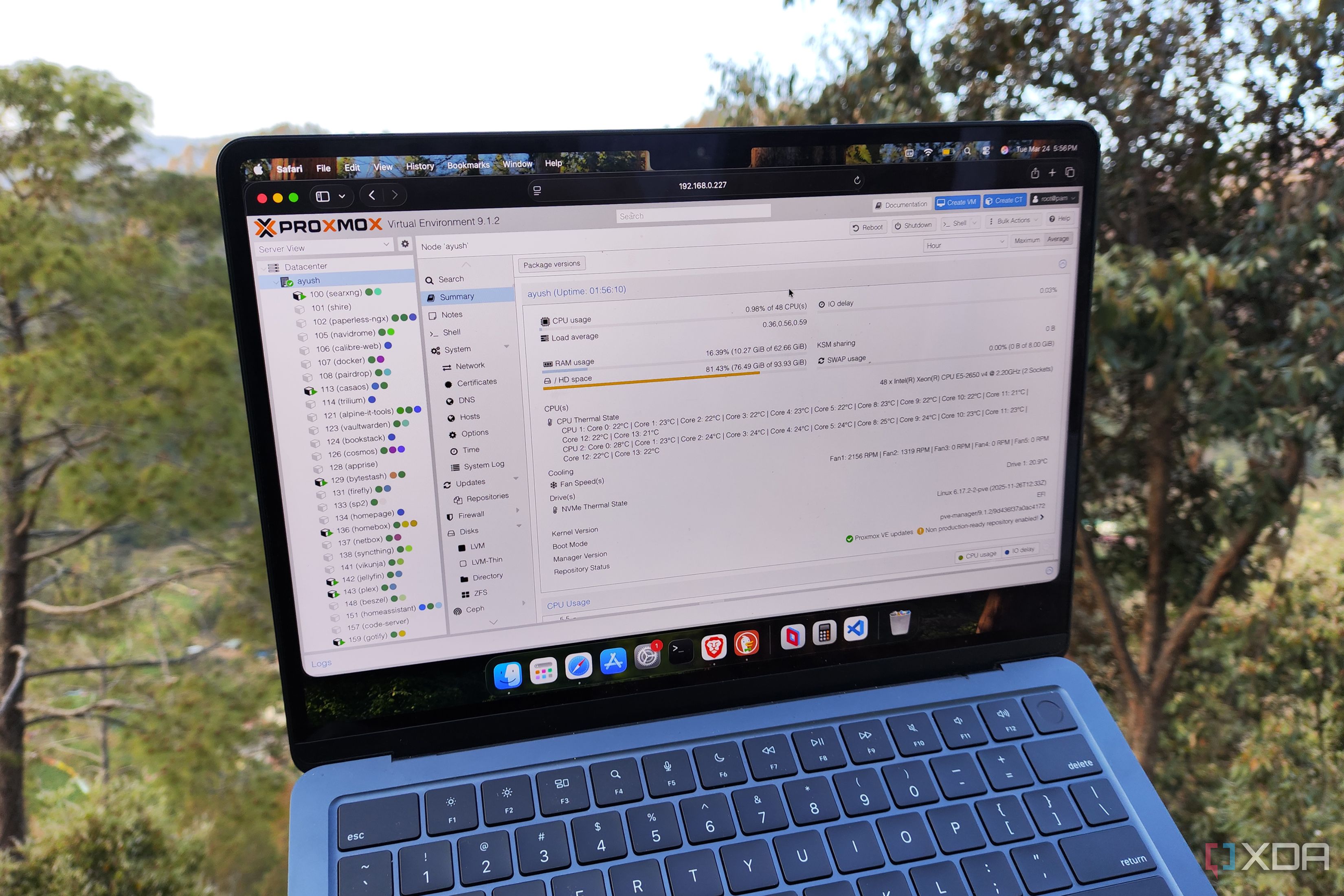 Accessing a Proxmox host from a MacBook
