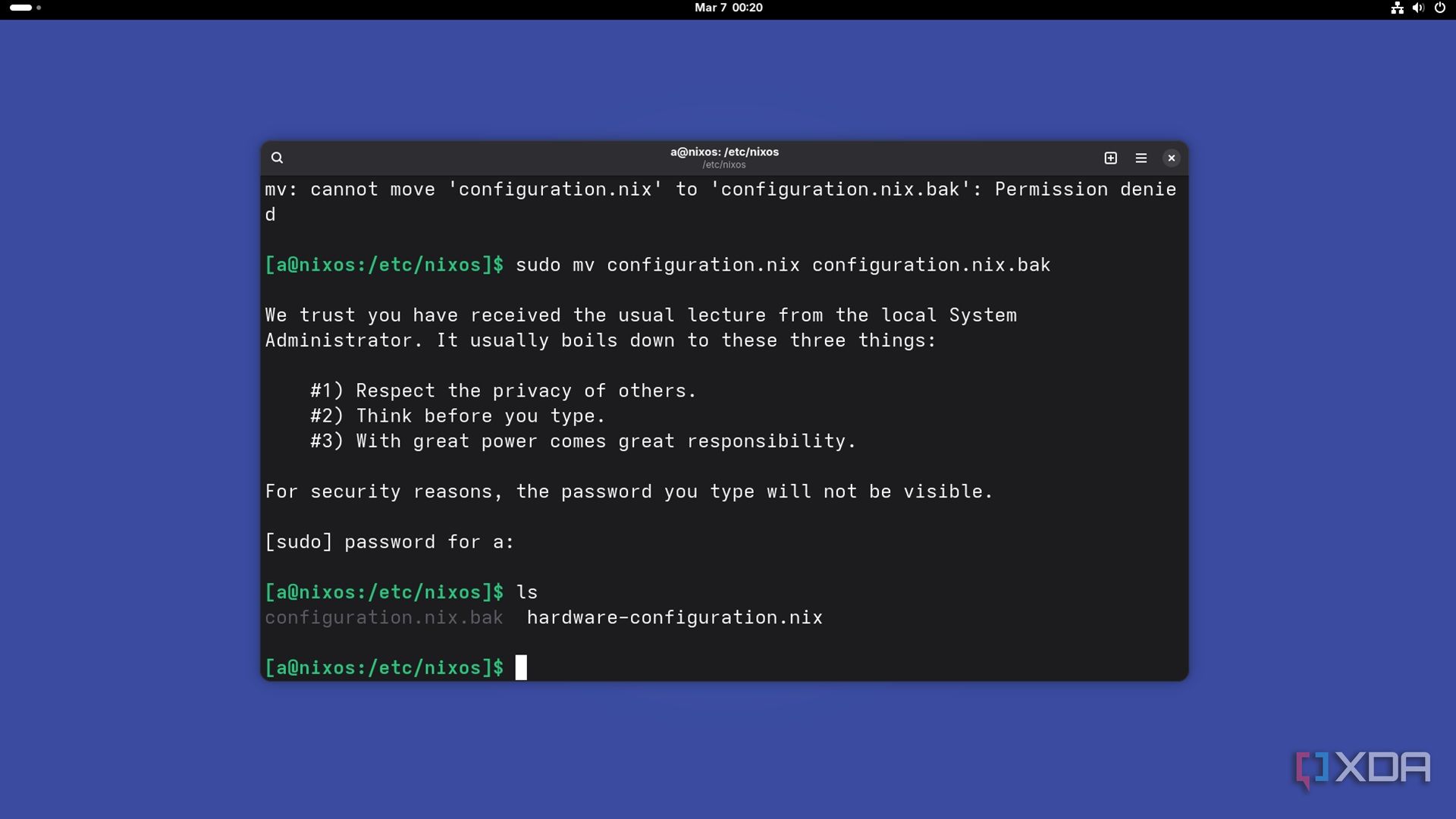 I wiped my Linux install on purpose, and one config file brought ...