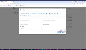 Syncthing settings menu