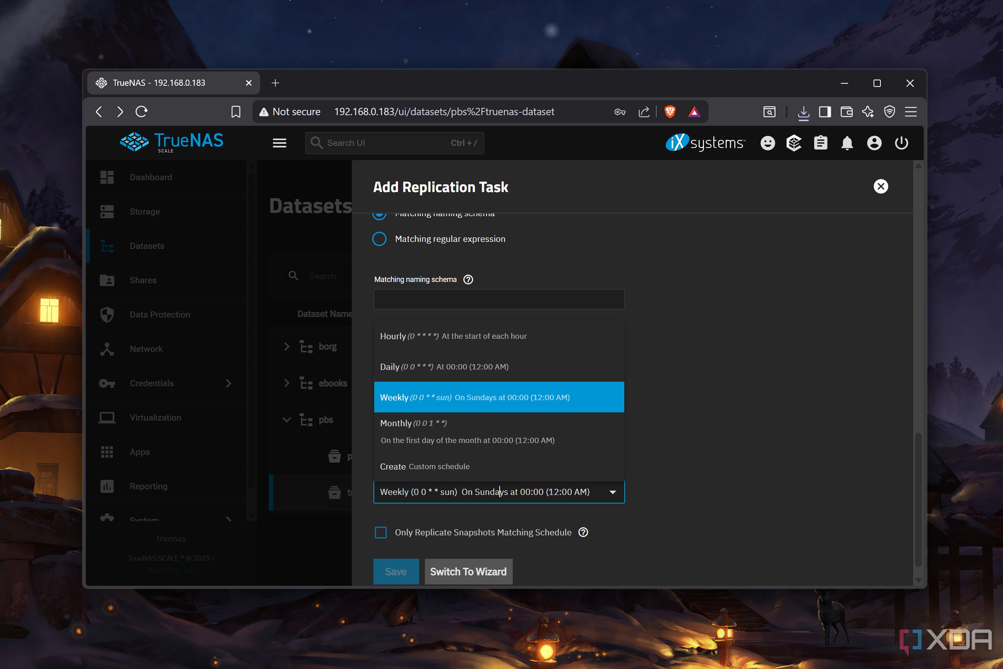 Changing the snapshot schedule in TrueNAS