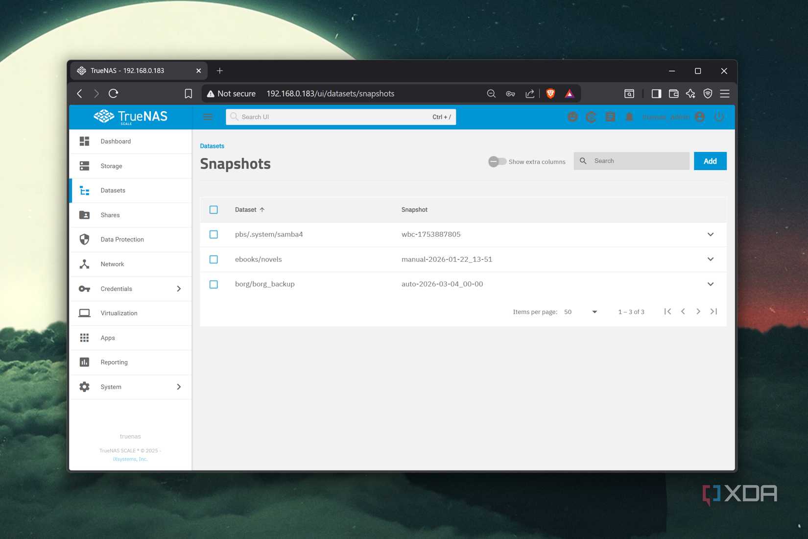 Instantáneas en TrueNAS