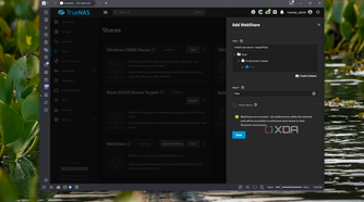 Screenshot of TrueNAS when creating a new WebShare for datasets