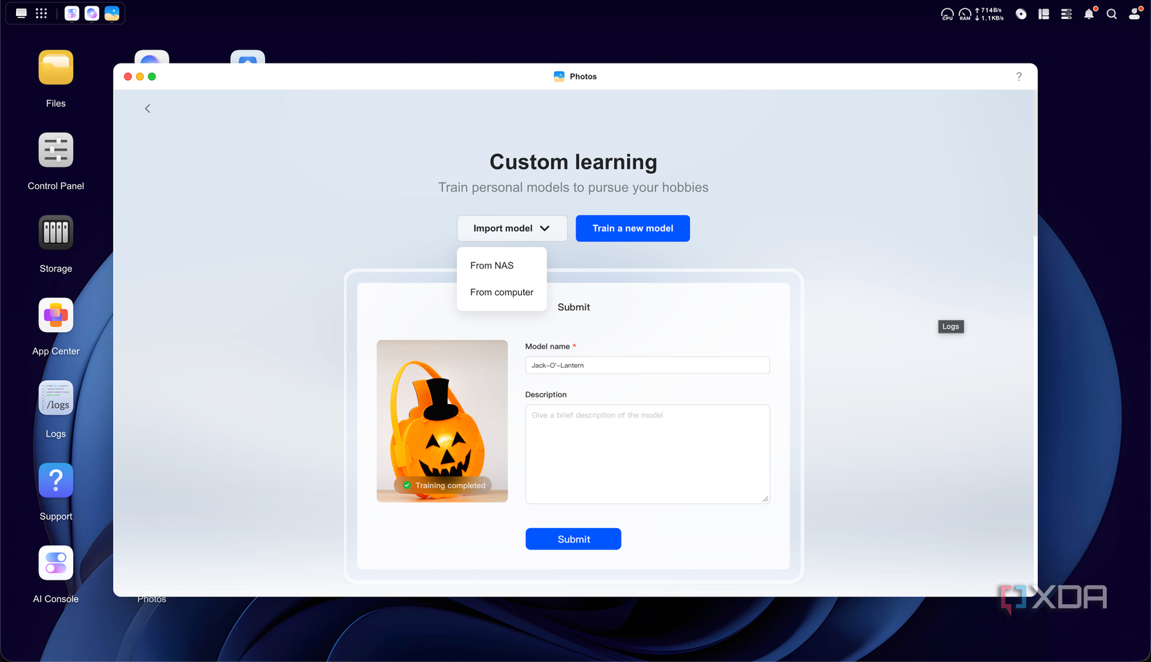 Ugreen iDX6011 Pro training a model