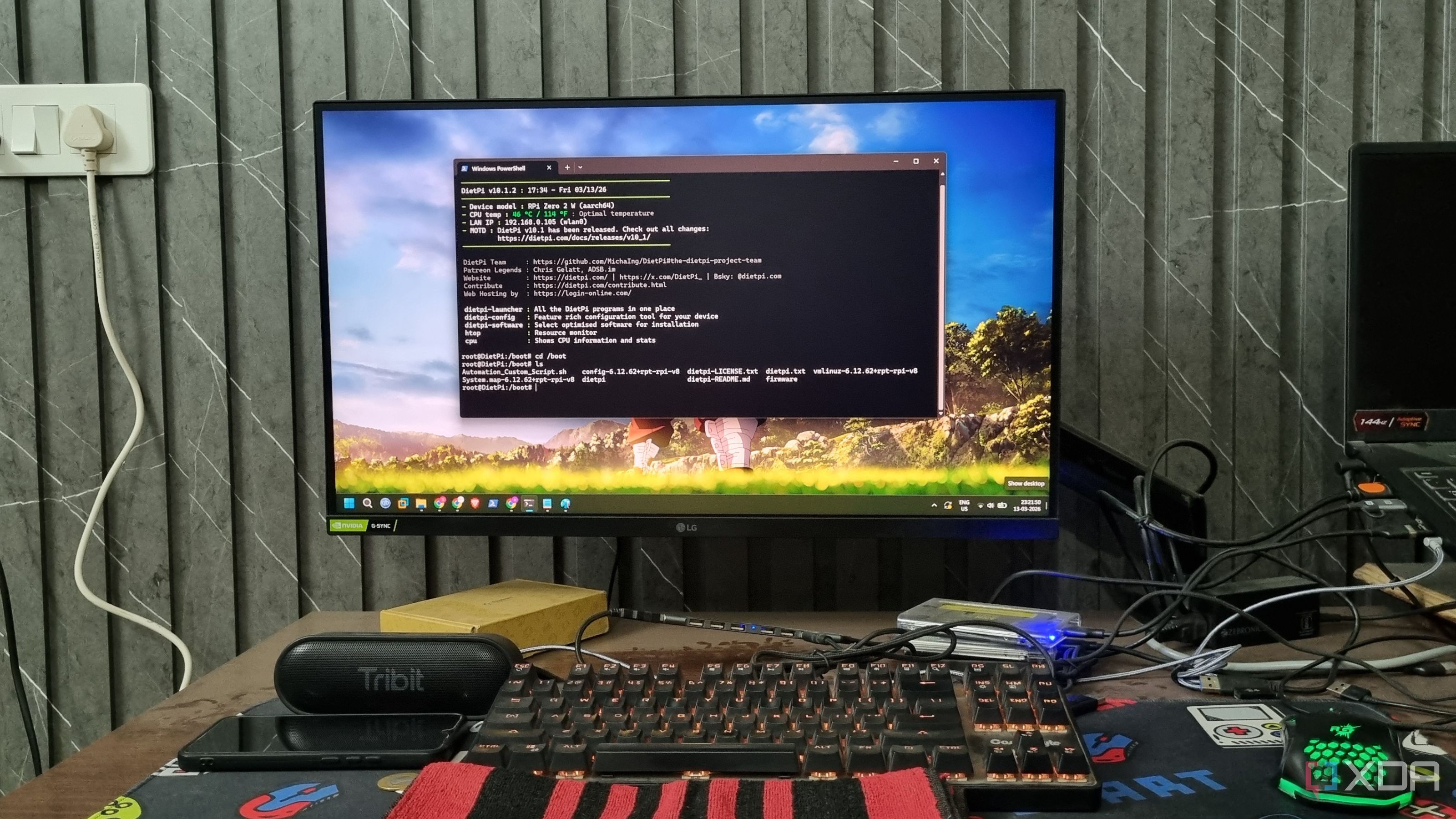 photo of a windows 11 PC running dietpi script powershell