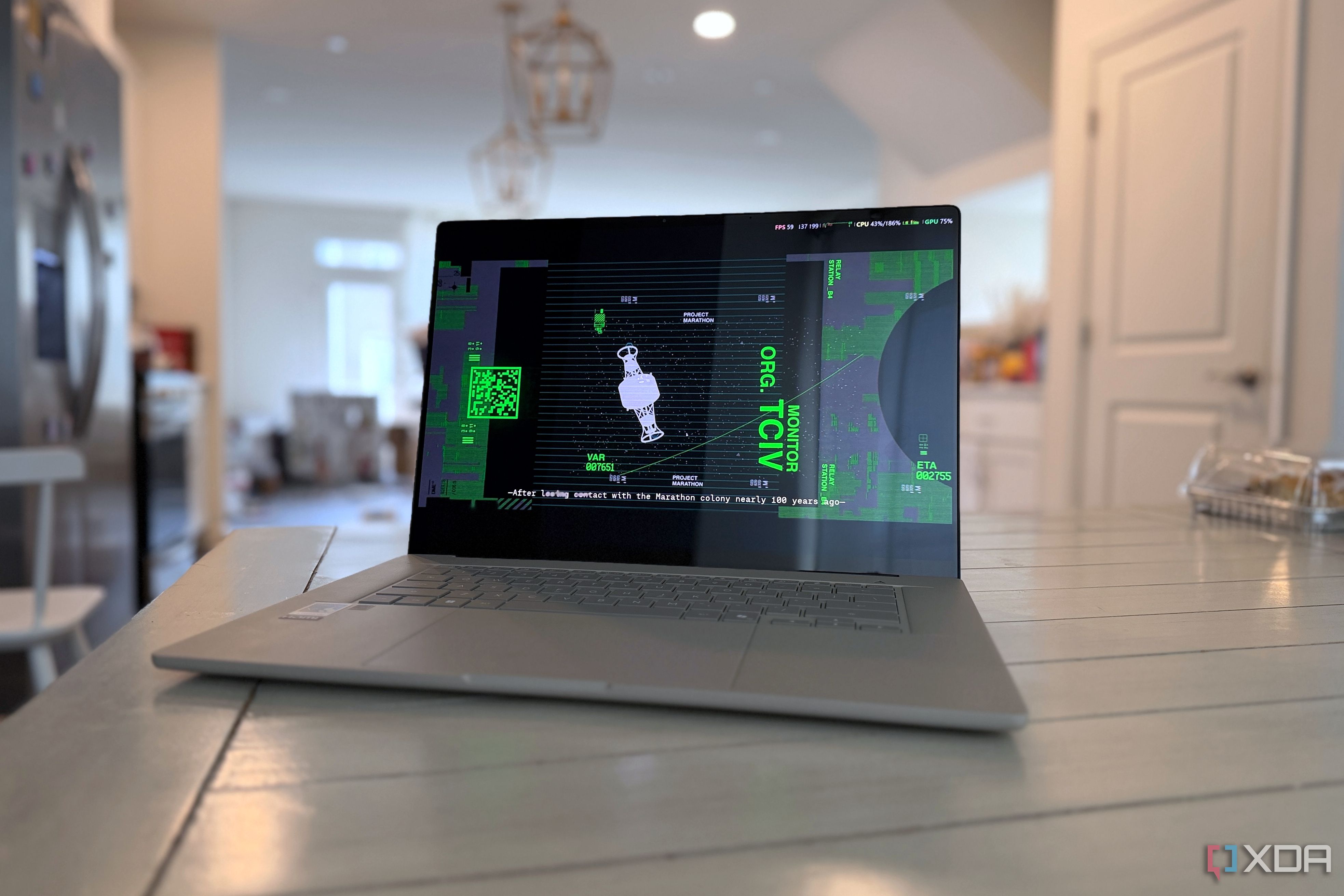asus zenbook a16 showing marathon the game