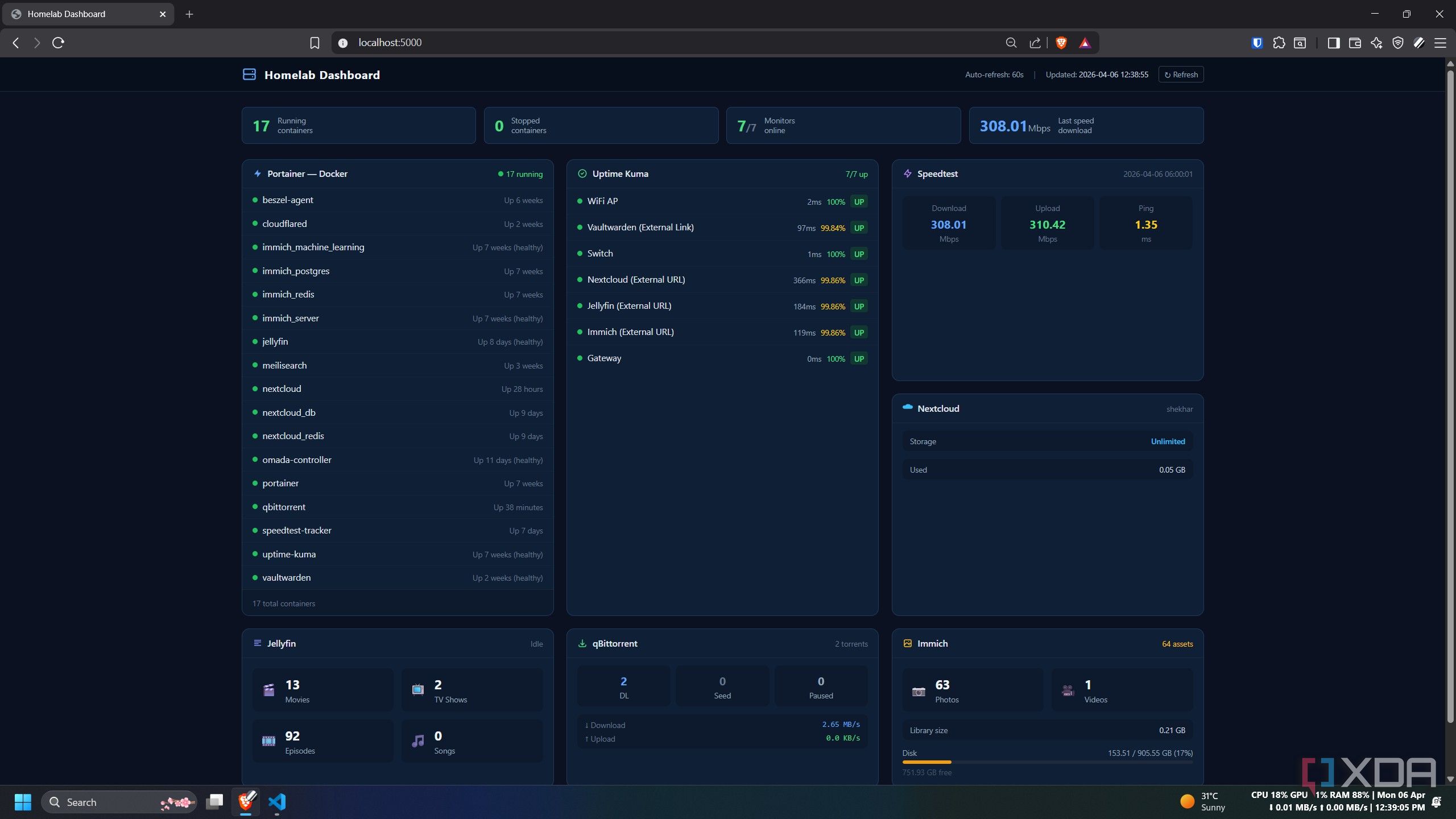 My homelab needed a lightweight dashboard, so I had Claude and a local ...