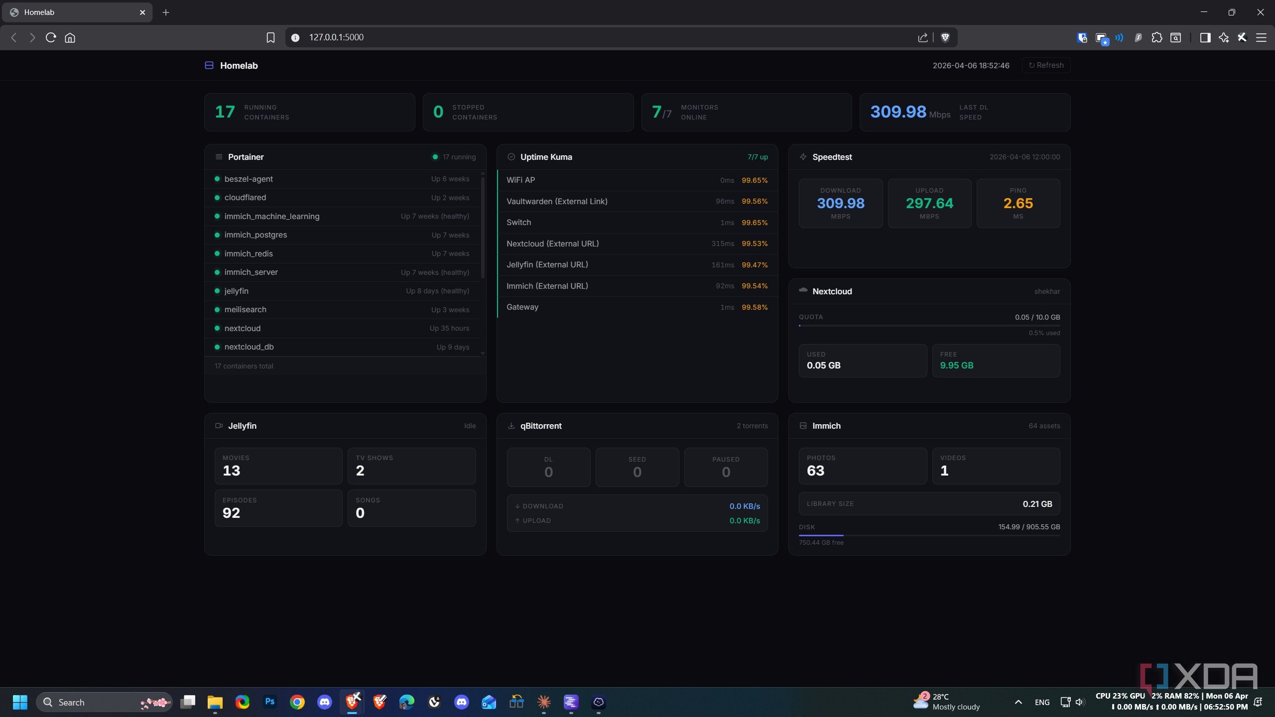 My homelab needed a lightweight dashboard, so I had Claude and a local ...