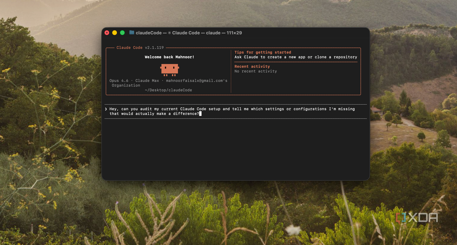 claude code terminal window on mac displaying welcome message and setup instructions