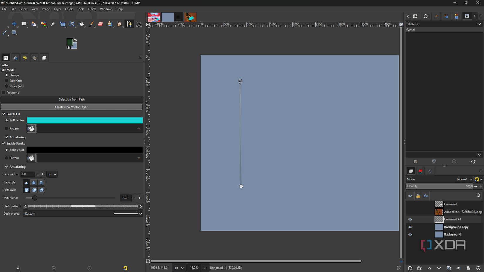 creating vector layer in gimp