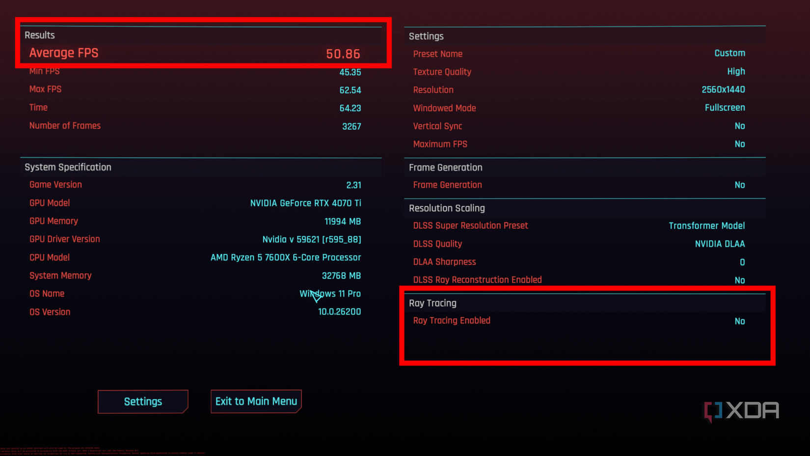 Cyberpunk 2077 native resolution benchmark test at 1440p/s