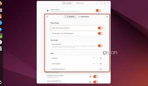 screenshot of extension settings gnome