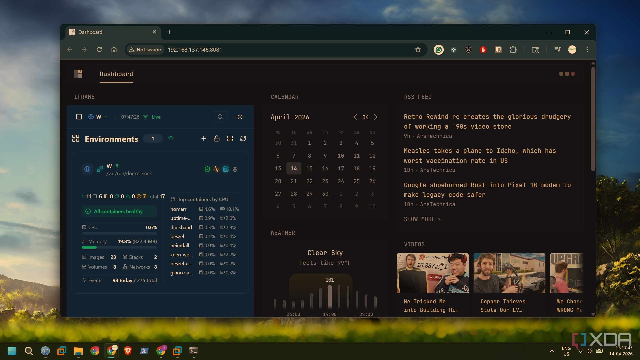 Homarr is packed with features, but Glance is what I actually use on my ...