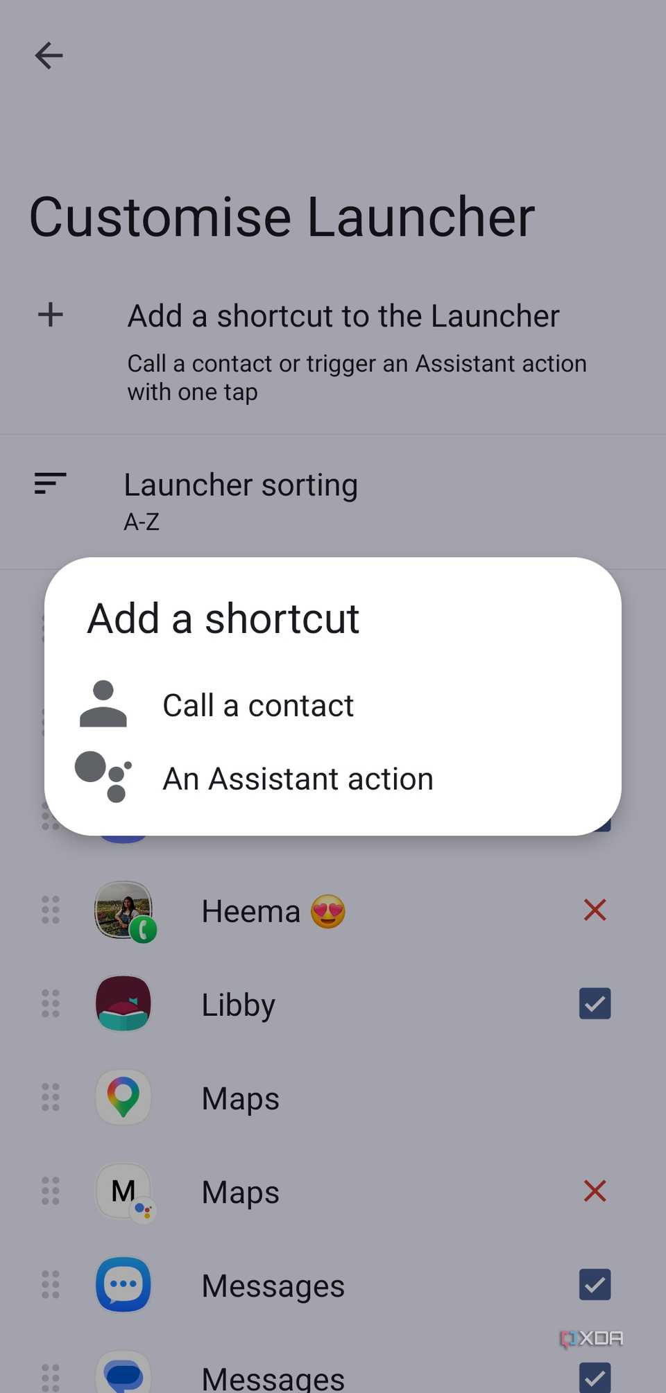 Add a shortcut in Android auto