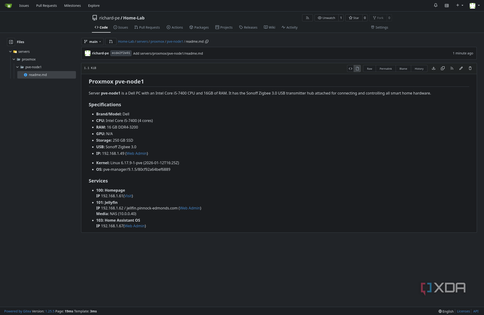 Mapping your home lab with Gitea