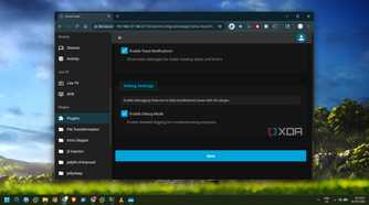 screenshot of hovertrailer debug settings