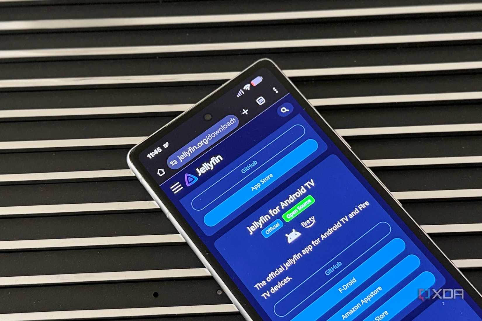 jellyfin website open on pixel 7a