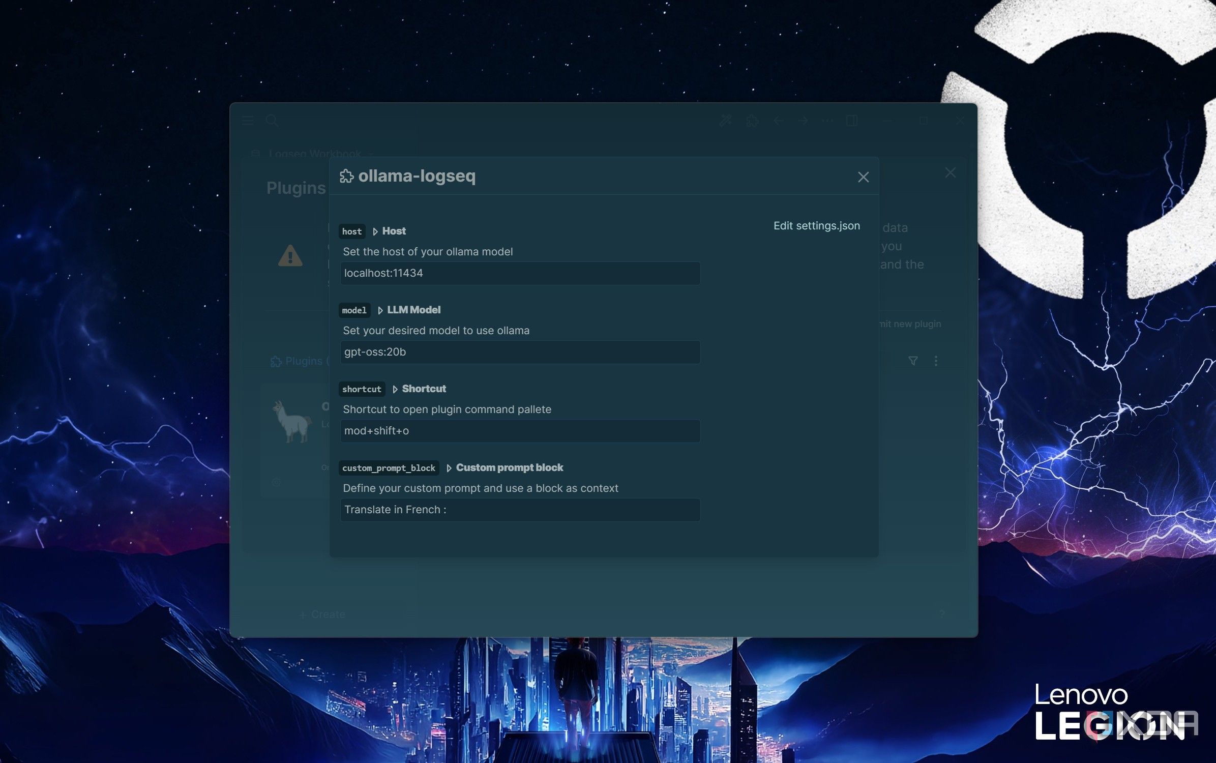 Logseq integration with Ollama