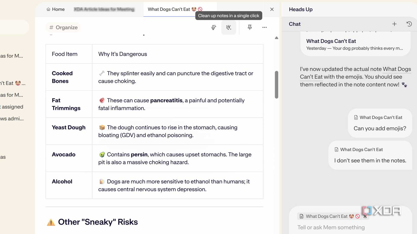 Clean meme with one click