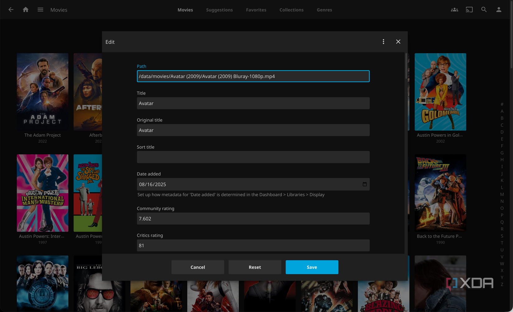 Metadata settings in Jellyfin