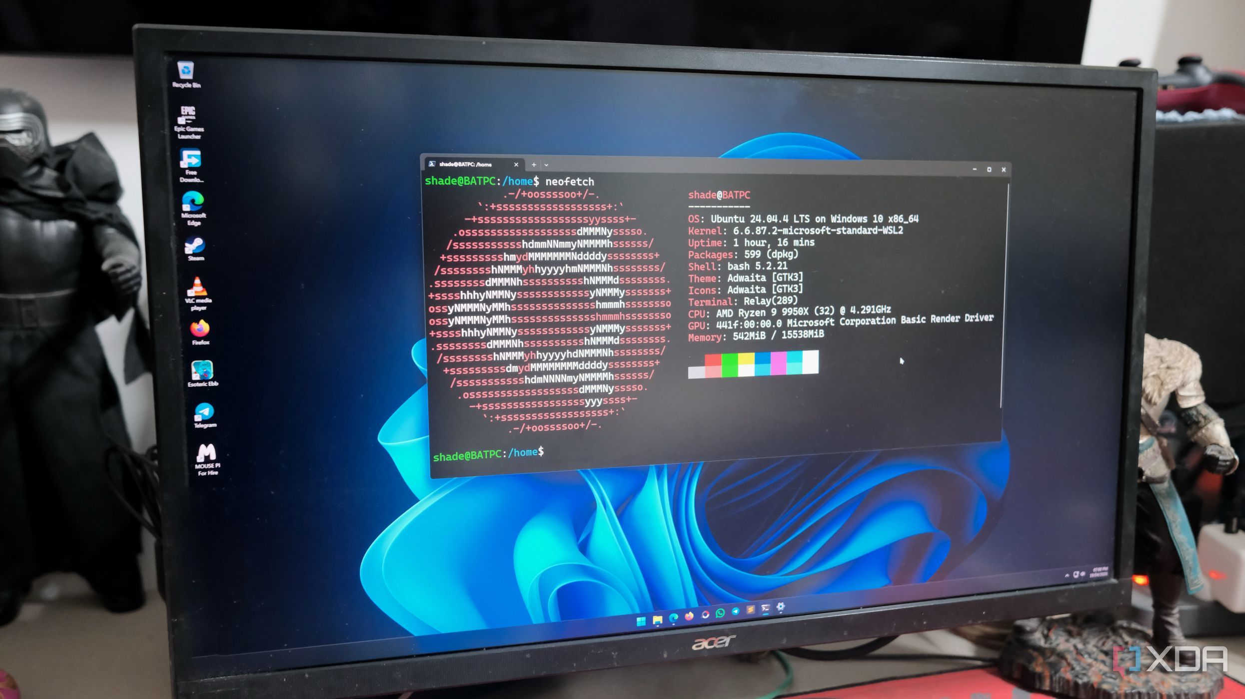 A WSL image running Ubuntu on a Microsoft Windows 11 desktop