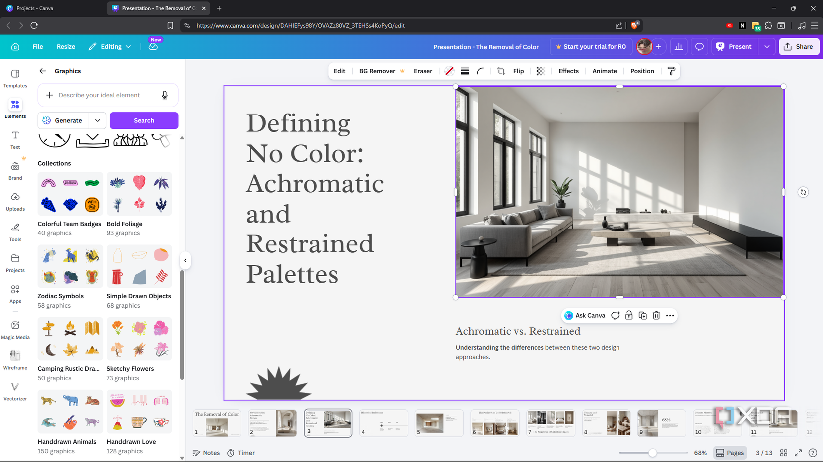 opening slides on canvas