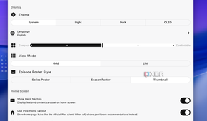 Plezy appearance settings