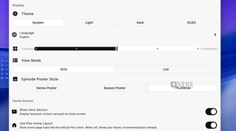 Plezy appearance settings