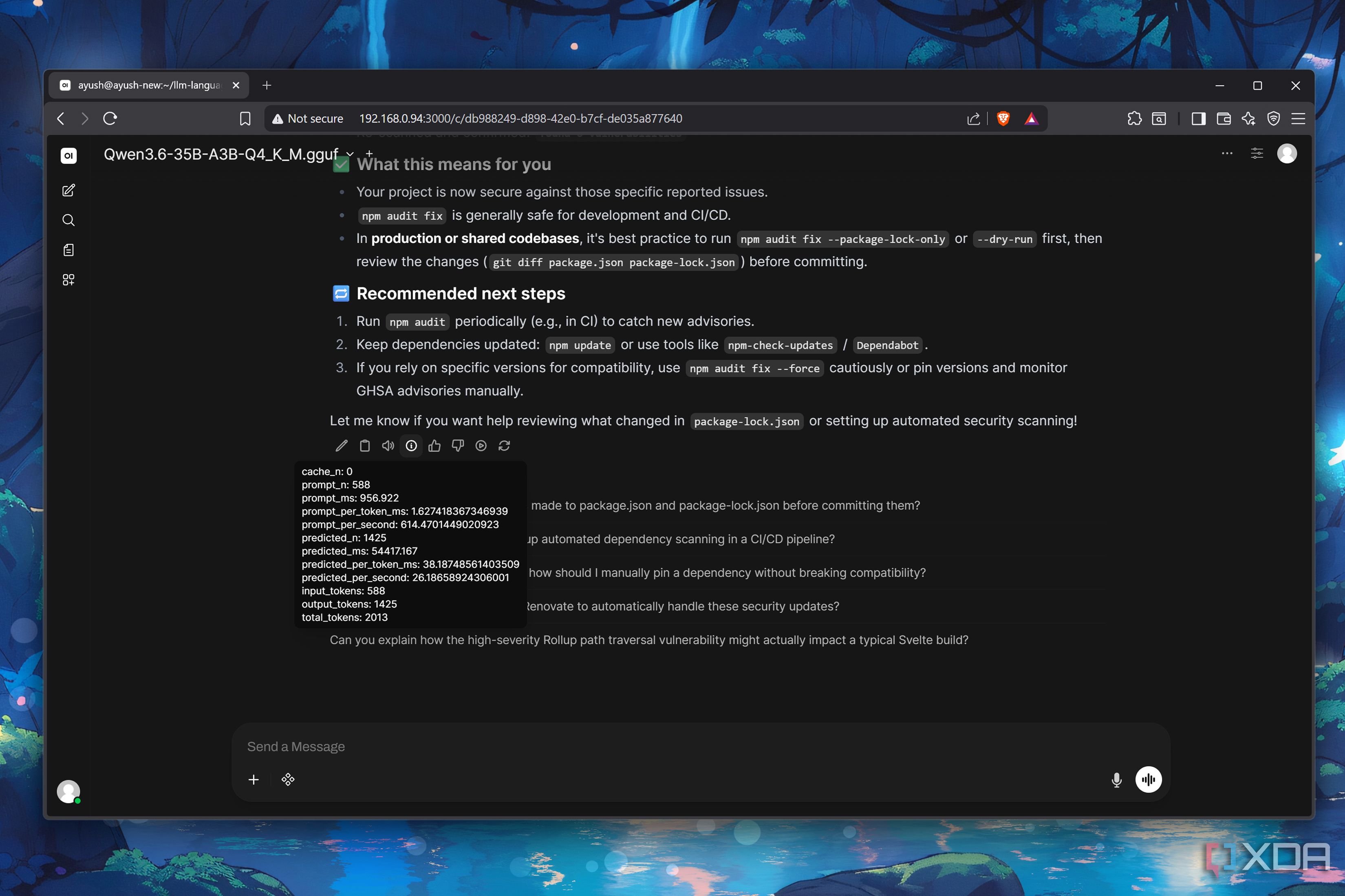 Querying Qwen3.6 via Open WebUI