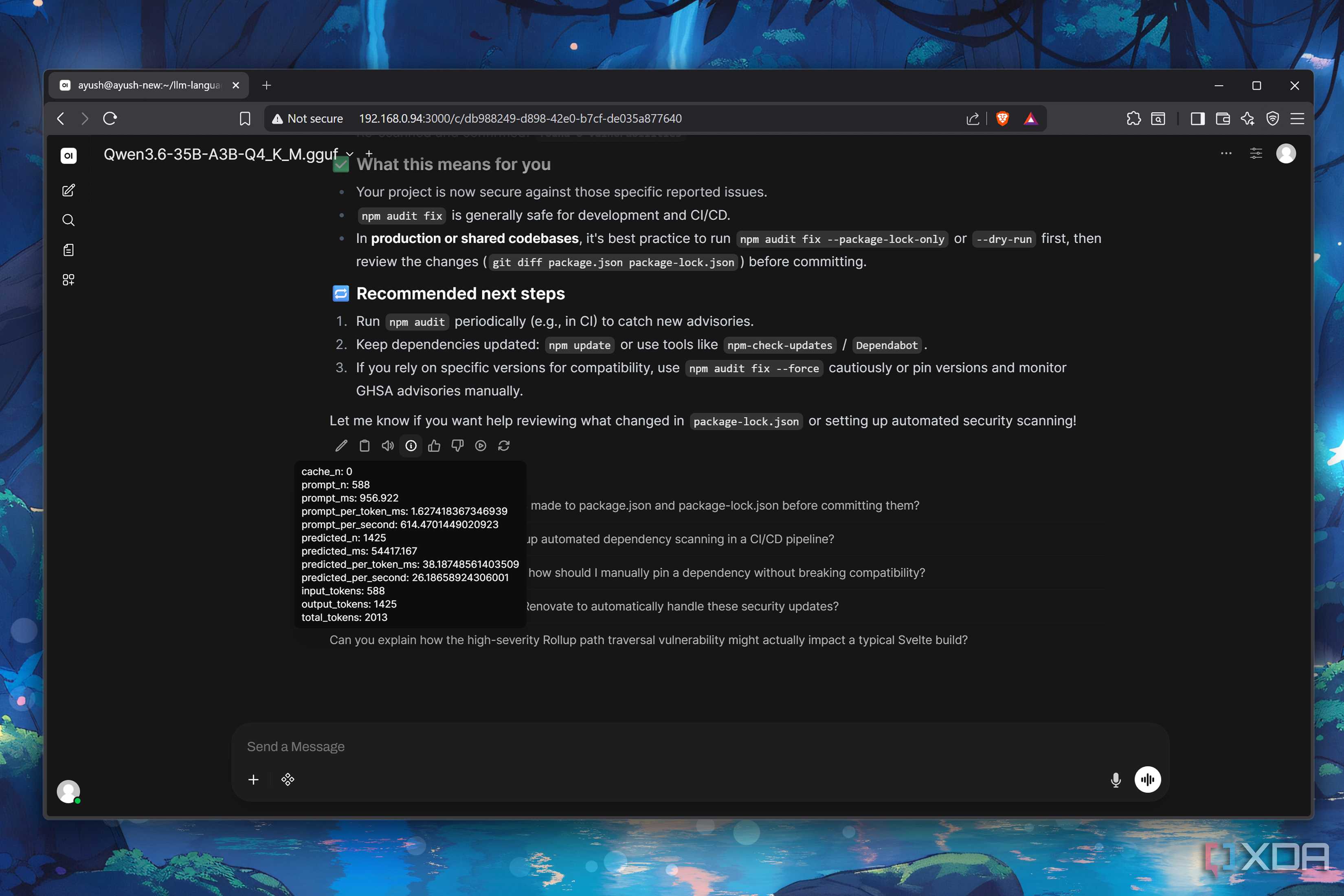 Querying Qwen3.6 via Open WebUI