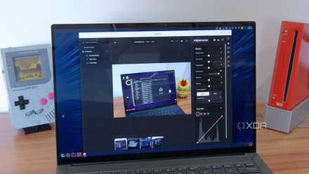 A laptop running RapidRAW under Linux