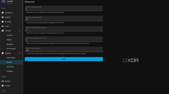 Resume playback settings in Jellyfin
