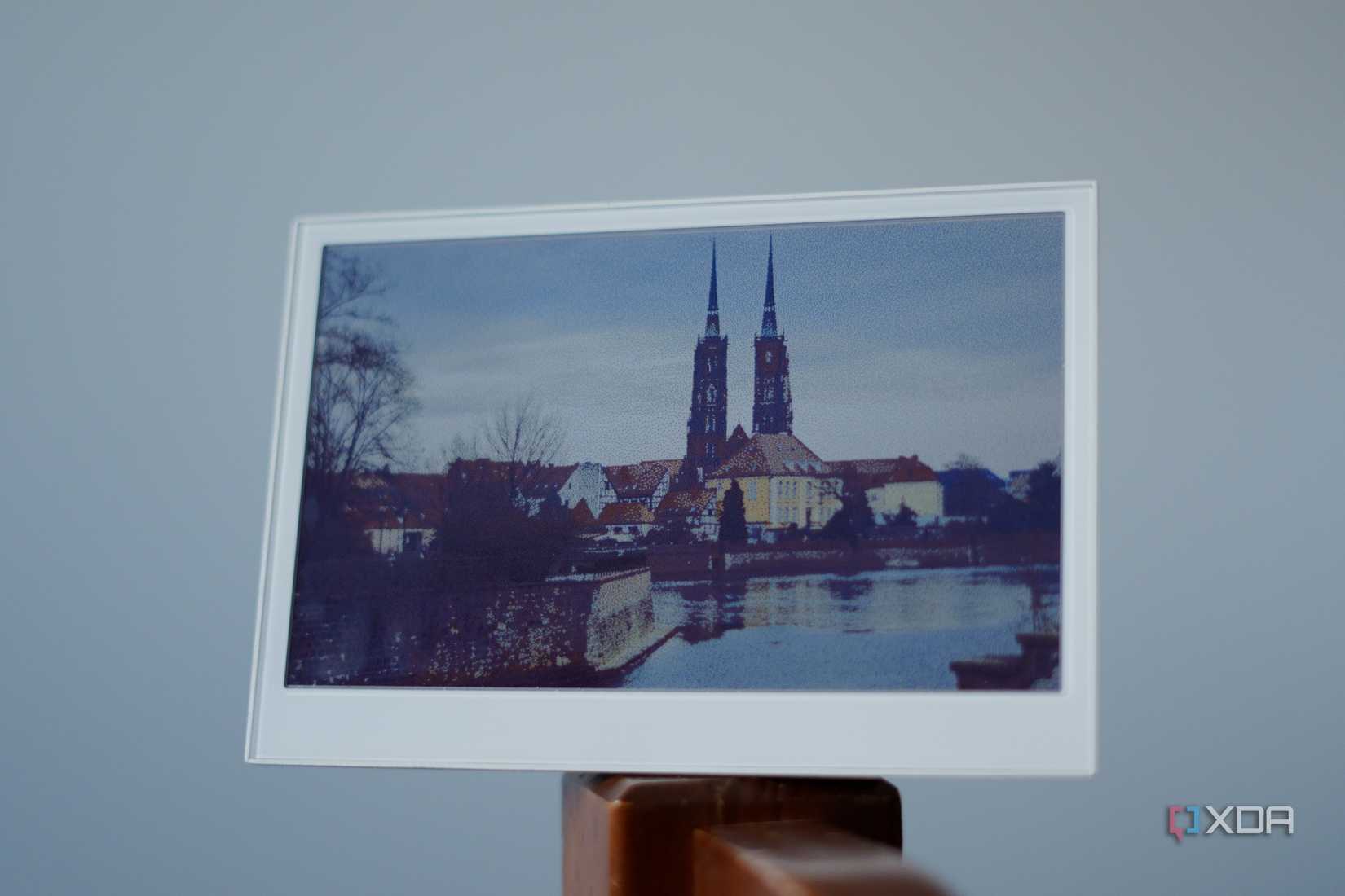 reTerminal E1002 showing an image taken from Immich