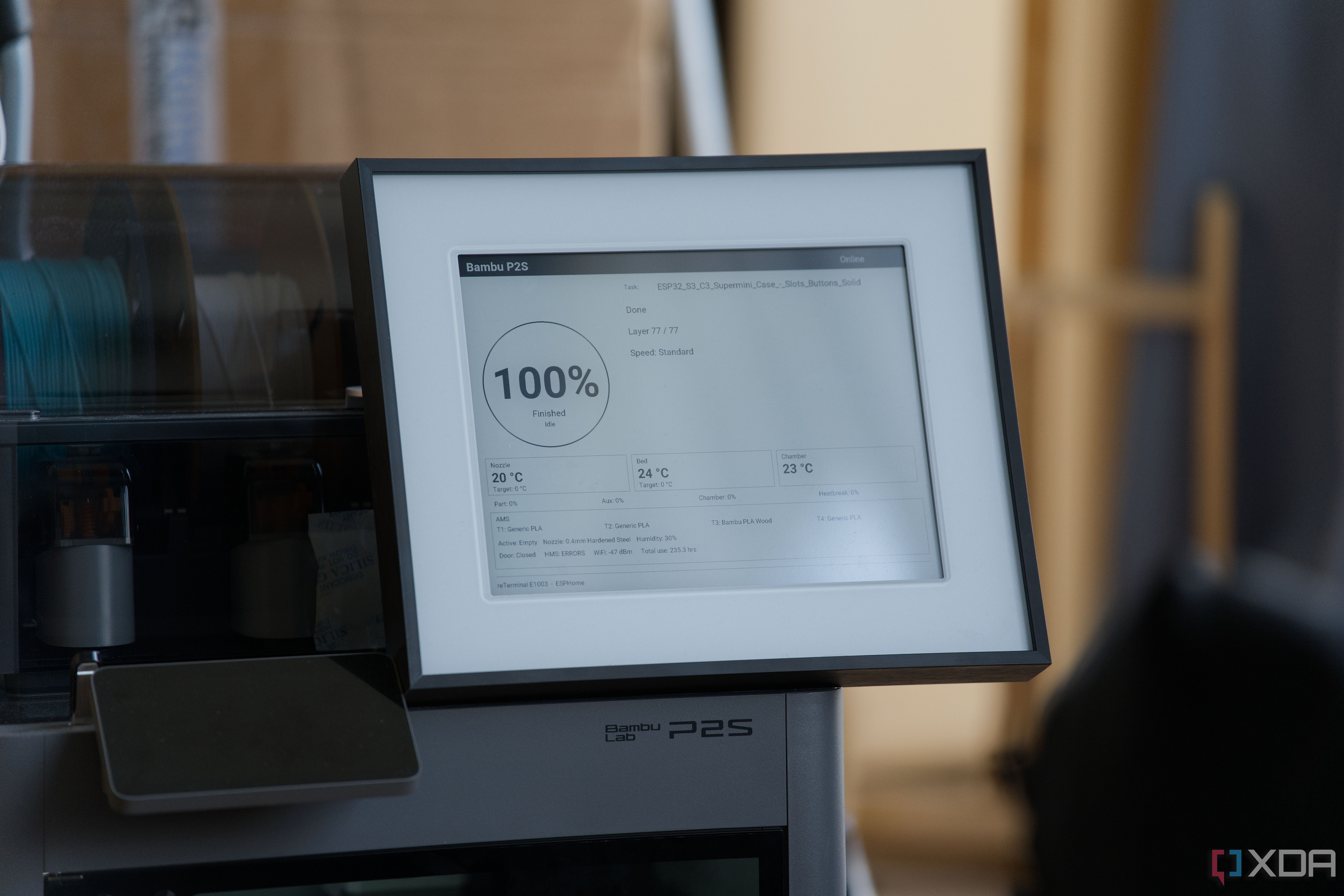 I built a 10-inch ePaper dashboard for my 3D printer, and it's the best display I've ever used