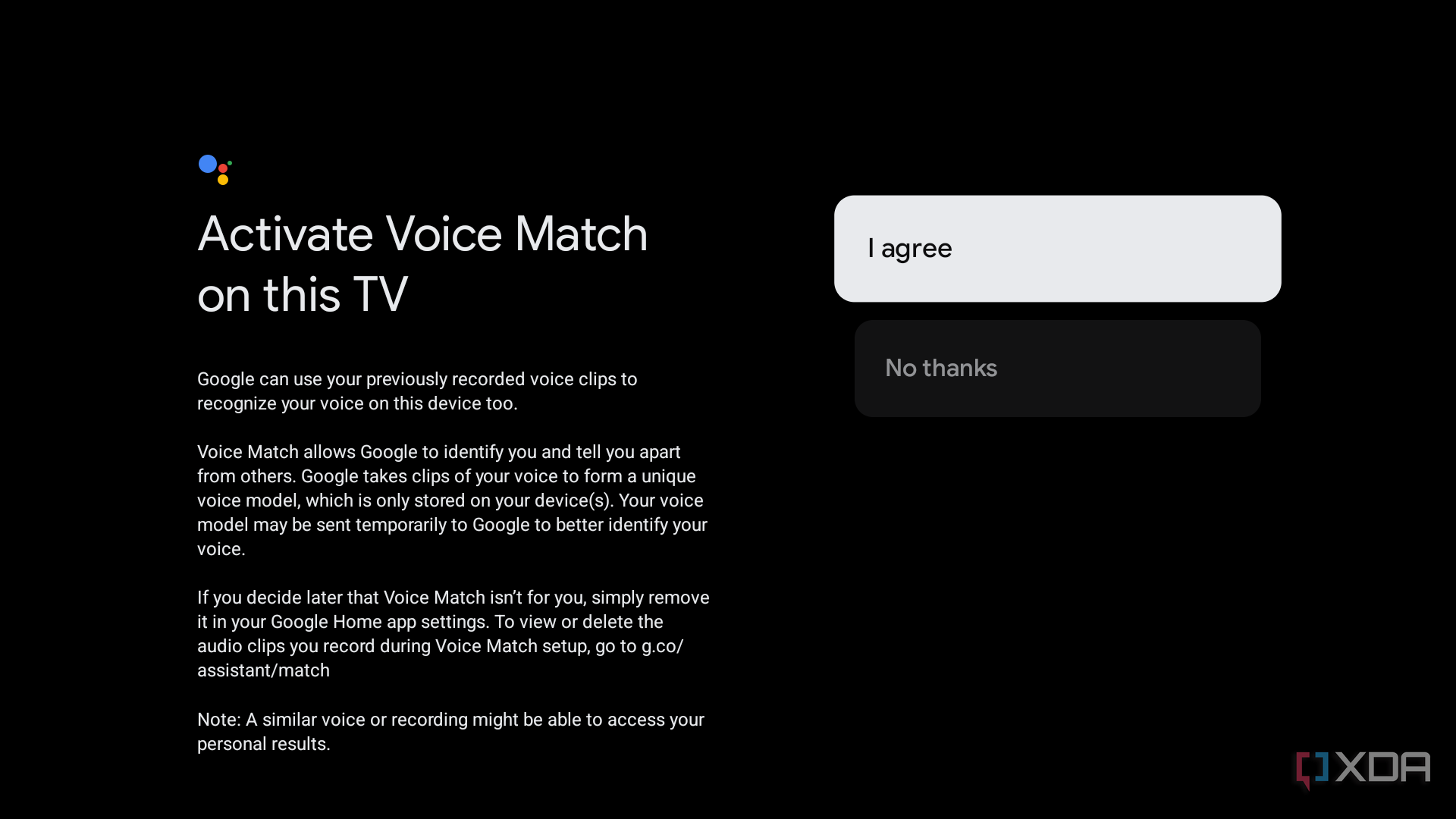 Google TV voice search setup