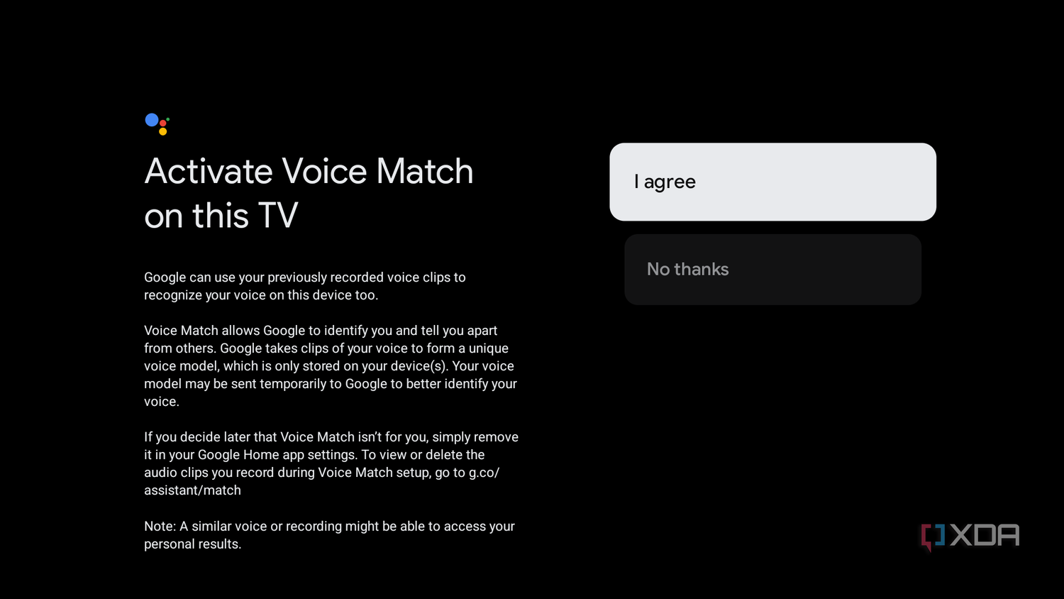 Google TV voice search setup
