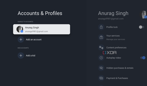 Account in Google TV