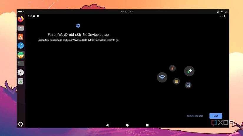 screenshot of waydroid google account settings
