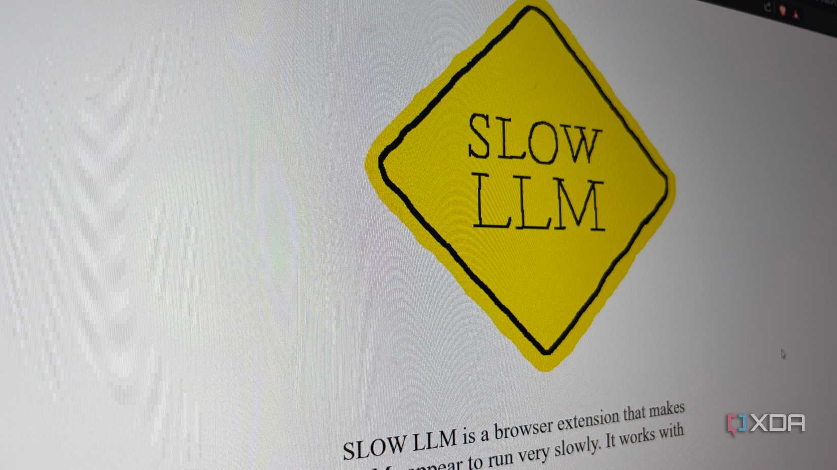Slow LLM website opened in a browser