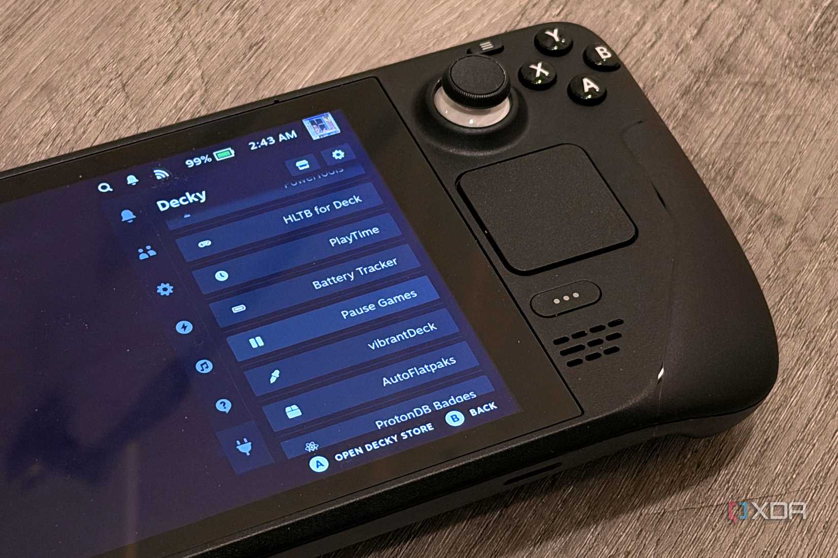 steam deck showing my decky loader setup