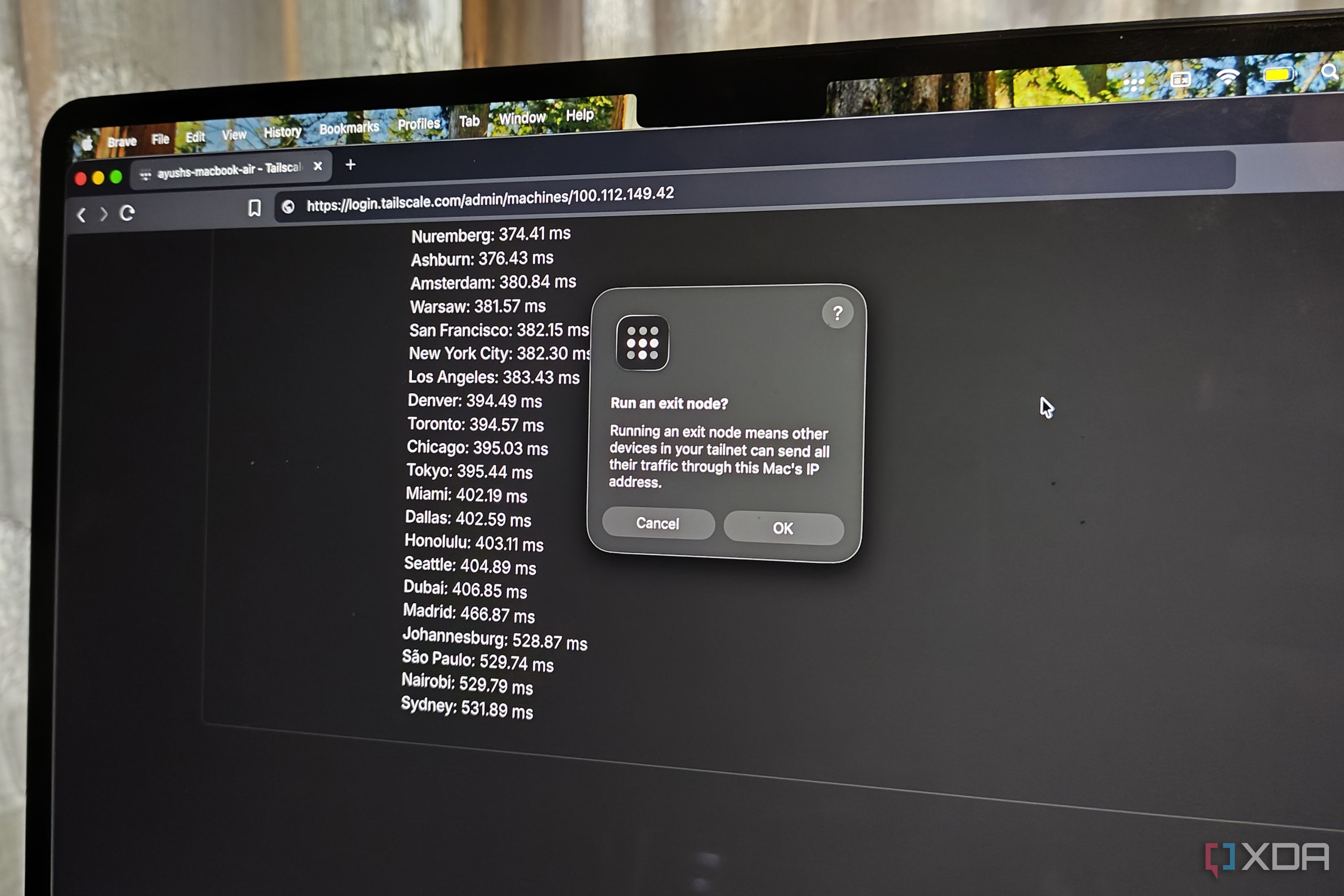 Using a MacBook as an exit node