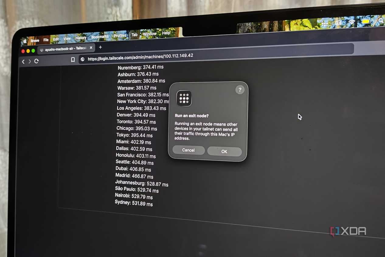 Using a MacBook as an exit node