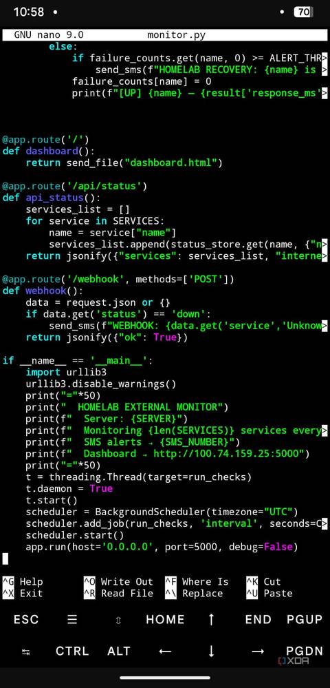 Your home server monitor dies with your server — an old Android phone ...