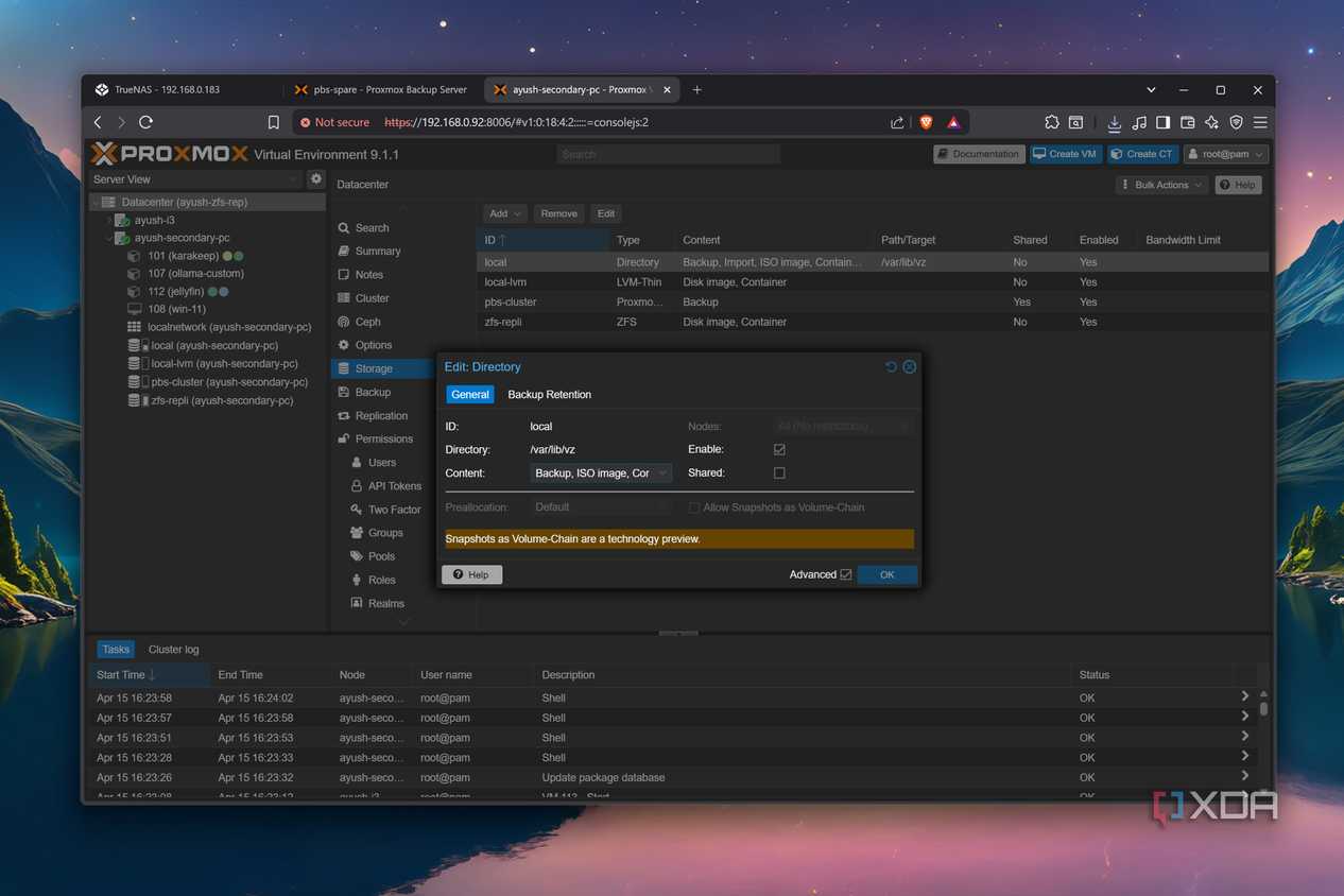 Миграция Proxmox Backup Server на TrueNAS: решение проблемы нехватки дискового пространства — иллюстрация 4 к материалу Миграция Proxmox Backup Server на TrueNAS: решение проблемы нехватки дискового пространства — иллюстрация 4 к материалу