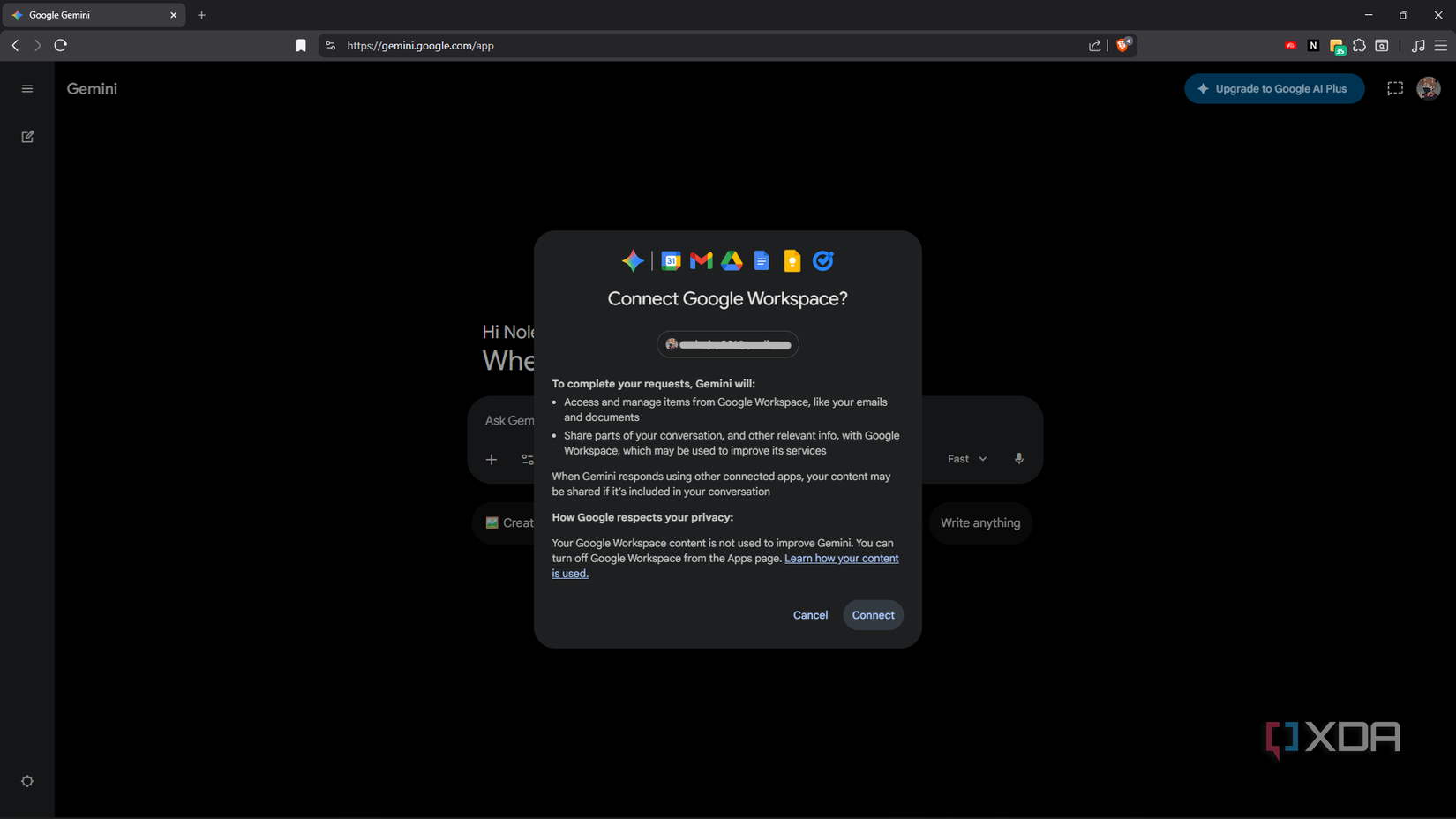 activate Google workspace in Gemini