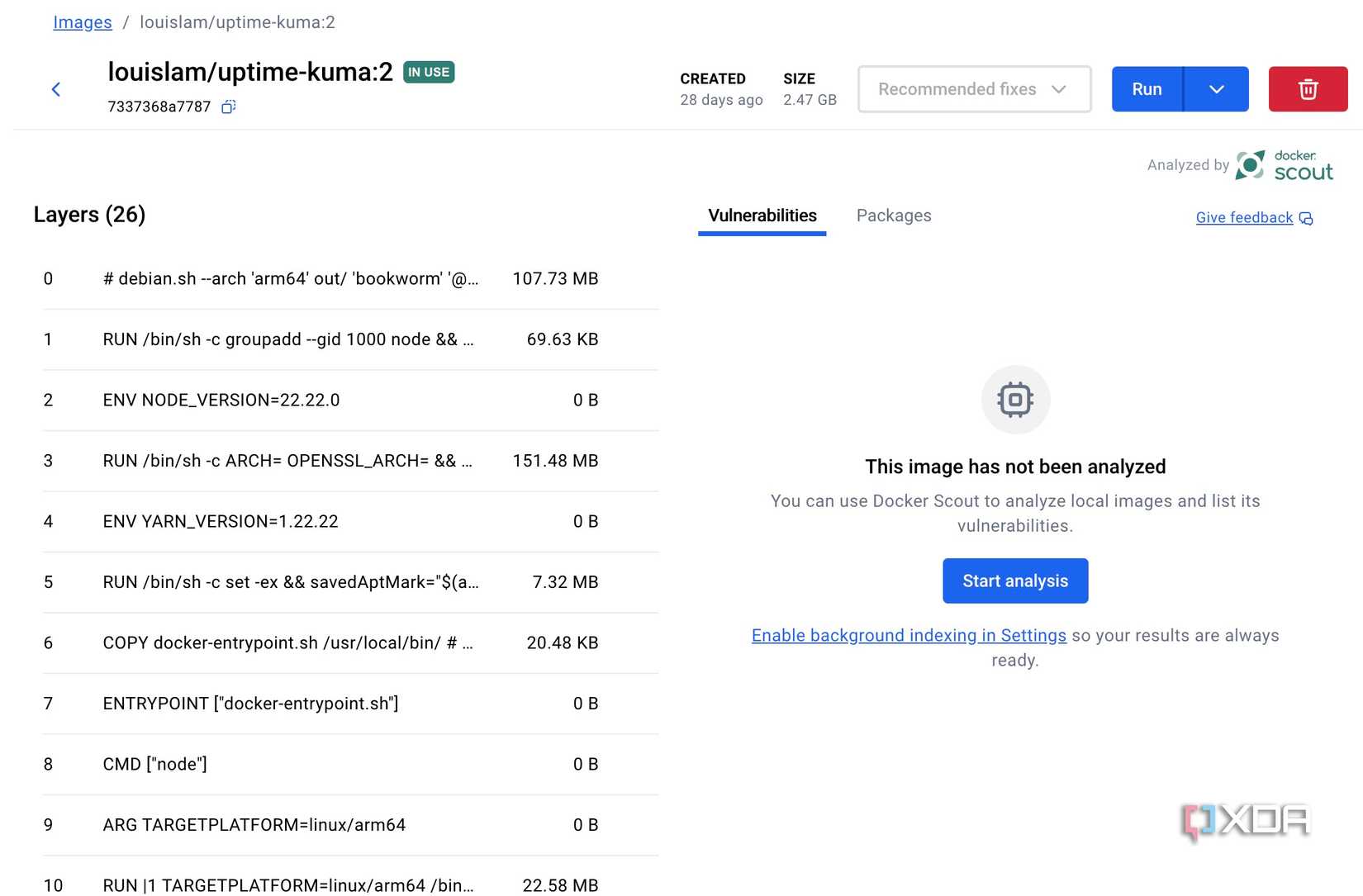 Build Uptime Sand with Docker