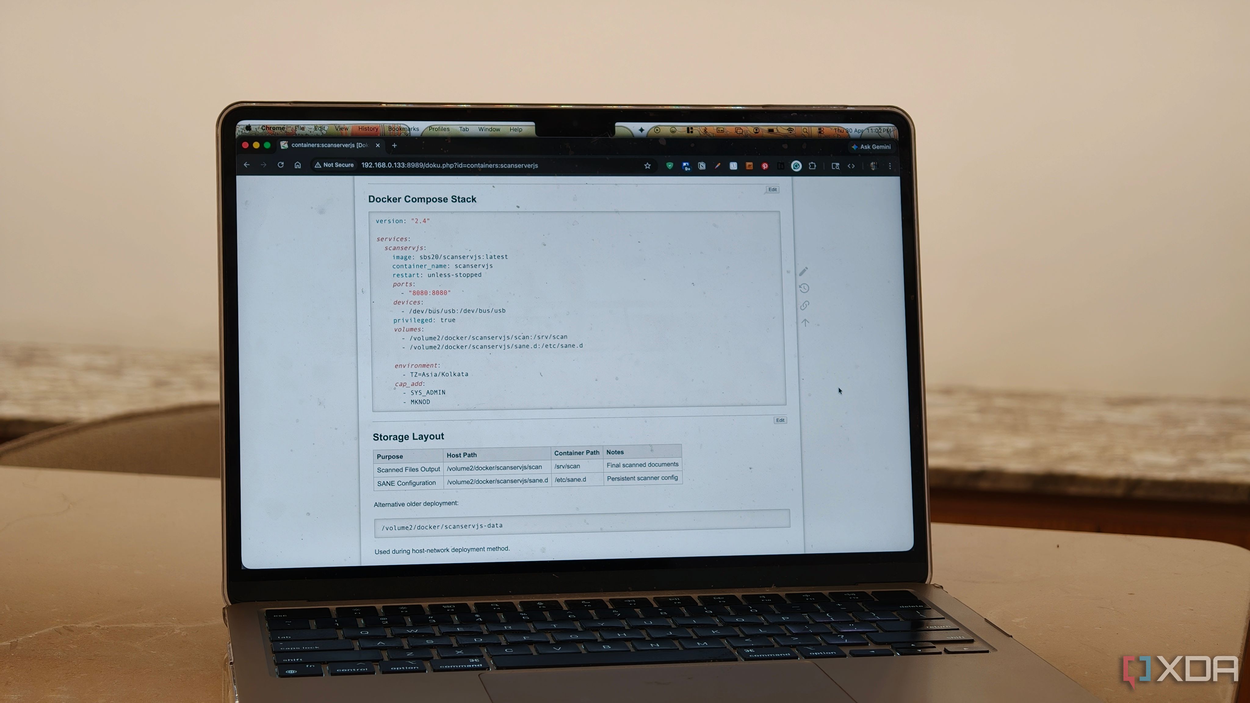 Using Dokuwiki to organize Docker Compose files 