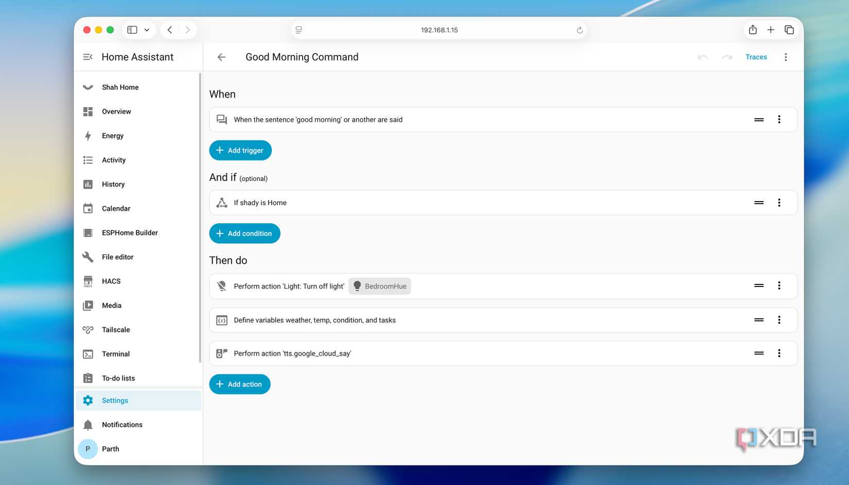 Home Assistant automation